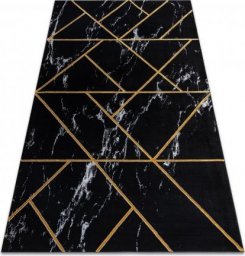  Dywany Łuszczów Dywan EMERALD ekskluzywny 2000 glamour, stylowy geometryczny, marmur czarny / złoty, 140x190 cm