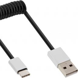 Kabel USB InLine USB-A - USB-C 0.5 m Czarny (35876)