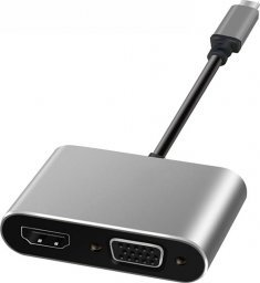 Adapter USB Art ADAPTER USB-C / HDMI żeński 4K 30Hz + SVGA 15pin żeński (ALU) ART oem
