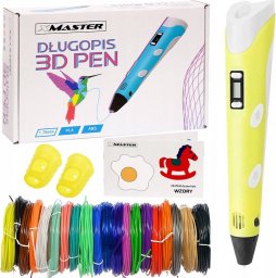 Długopis 3D XMaster żółty z wkładami 100M