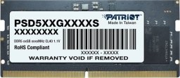 Pamięć do laptopa Patriot Signature, SODIMM, DDR5, 16 GB, 4800 MHz, CL40 (PSD516G480081S)