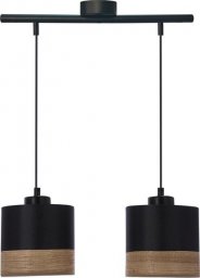 Lampa wisząca Candellux Porto lampa wisząca czarny 2x60w e27 abażur czarny+brązowy