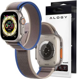  Alogy Pasek Alogy Sport na rzep do Apple Watch 4/5/6/7/8/SE/Ultra (42/44/45/49mm) Niebiesko-szary
