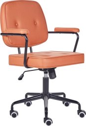 Krzesło biurowe Beliani Krzesło biurowe regulowane ekoskóra pomarańczowe PAWNEE