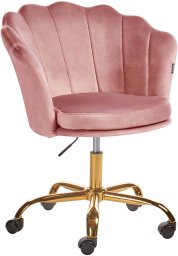 Krzesło biurowe Beliani Krzesło biurowe regulowane welurowe różowe MONTICELLO II