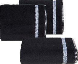  Eurofirany Ręcznik bawełniany z bordiurą VIERA 50X90 czarny