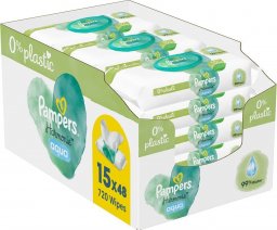  Pampers Chusteczki nawilżane Harmonie Aqua 0% plastiku 15x48 szt.