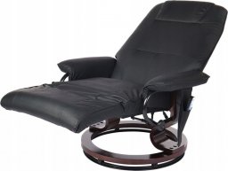  Funfit Fotel TV wypoczynkowy z masażem, grzaniem i zintegrowanym podnóżkiem - czarny