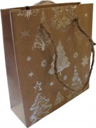  MFP paper torebka na prezent Święty Mikołaj beżowy papier z uchem 22x28x10cm 5251271