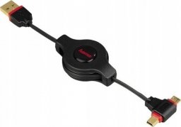 Kabel USB Hama USB-A - microUSB + miniUSB Czarny (12543604846)
