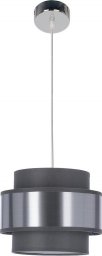 Lampa wisząca Candellux Hare lampa wisząca chromowy 1x60w e27 abażur szary+srebrny