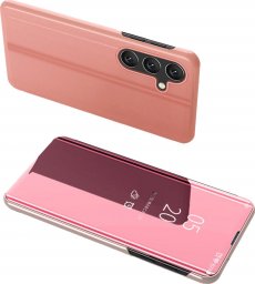  Hurtel Clear View Case etui do Samsung Galaxy A24 4G pokrowiec z klapką różowe