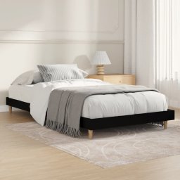  vidaXL Rama łóżka, czarna, 90x190 cm, materiał drewnopochodny
