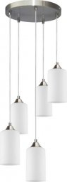 Lampa wisząca Topeshop Bosco Mix Lampa Wisząca 5xE27 Max.60W Satyna/Transparentny PVC/Biały