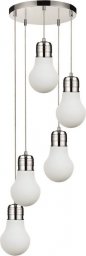Lampa wisząca Topeshop Bulb Lampa Wisząca 5xE27 Max.60W Chrom/Transparentny/Biały