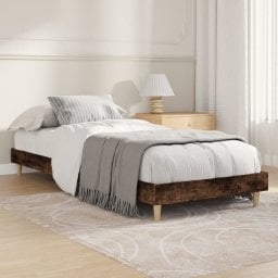  vidaXL Rama łóżka, przydymiony dąb, 75x190 cm, materiał drewnopochodny