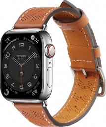  Hurtel Strap Leather skórzany pasek Apple Watch Ultra, SE, 8, 7, 6, 5, 4, 3, 2, 1 (49, 45, 44, 42  mm) opaska bransoleta brązowy