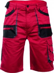  CERVA BE-01-009 - krótkie spodnie robocze, bawełna 20%, poliester 80% - czarny/czerwony 64
