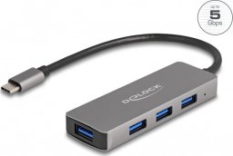 HUB USB Delock DeLOCK 63173 huby i koncentratory USB 3.2 Gen 1 (3.1 Gen 1) Type-C 5000 Mbit/s Czarny