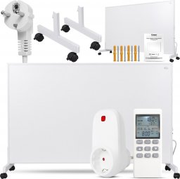 Grzejnik Cronos Zestaw Panel grzewczy IR CRONOS Carbon P800 White + Termostat z pilotem + Nogi