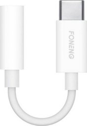 Adapter USB Foneng Kabel audio 3.5mm jack do USB typu C Foneng BM21 (biały)