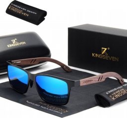  Kingseven Okulary W5507 niebieskie / drewno