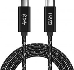 Kabel USB INVZI USB-C - USB-C 1 m Czarny (INVUSB4)