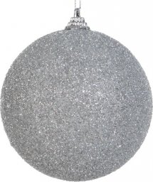  Eurofirany Bombka świąteczna plastikowa choinkowa 10cm srebrna x4