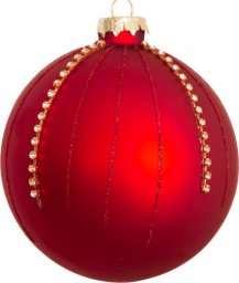  Eurofirany Bombka świąteczna szklana choinkowa BSZ141A 10cm czerwona x4