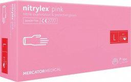  Mercator Medical RĘKAWICE NITRYLOWE 100 SZT. 9-L NITRYLEX PINK