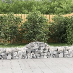 vidaXL Kosze gabionowe, 4 szt, 200x50x40/60 cm, galwanizowane żelazo