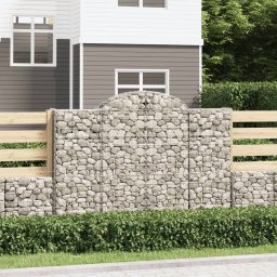vidaXL Kosze gabionowe, 2 szt, 200x50x140/160 cm, galwanizowane żelazo