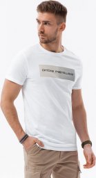  Ombre T-shirt męski bawełniany z nadrukiem - biały V2 S1751 XXL