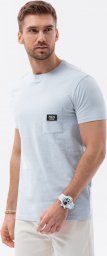  Ombre T-shirt męski bawełniany z kieszonką - błękitny V9 S1743 M