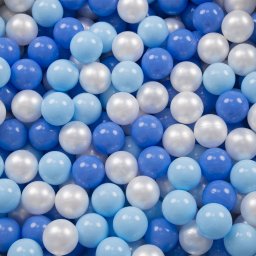  KiddyMoon KiddyMoon Plastikowe piłeczki 6cm babyblue-niebieski-perła 50/6cm Zabawka zestaw kulek