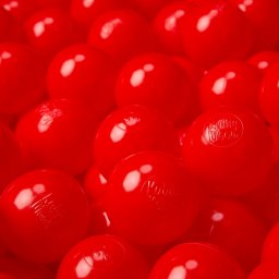  KiddyMoon KiddyMoon Plastikowe piłeczki 6cm czerwony 100/6cm Zabawka zestaw kulek