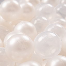  KiddyMoon KiddyMoon Plastikowe piłeczki 7cm perła-transparent 50 Zabawka zestaw kulek
