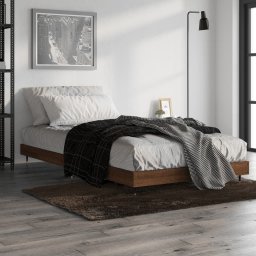  vidaXL Rama łóżka, brązowy dąb, 100x200 cm, materiał drewnopochodny