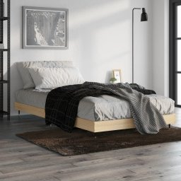  vidaXL Rama łóżka, dąb sonoma, 90x200 cm, materiał drewnopochodny