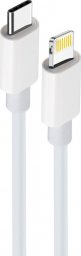 Kabel USB TelForceOne USB-C - Lightning 1 m Biały (OEM0100927)
