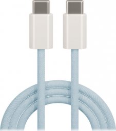 Kabel USB TelForceOne Maxlife kabel MXUC-06 USB-C - USB-C 1,0 m 20W niebieski nylonowy
