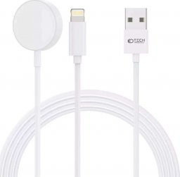 Ładowarka 4kom.pl Ładowarka indukcyjna Kabel 150cm UltraBoost 2w1 Magnetic & Lightning do Apple Watch iPhone iPad White