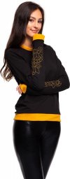  RENNWEAR Bluza sportowa damska z długim rękawem z haftem na przedramieniu czarny 164-168 cm / S-M