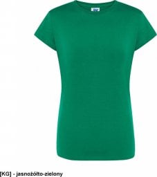  JHK T-shirt damski JHK TSRLPRM - premium z krótkim rękawem, dopasowany do sylwetki, single jersey, 170 g - jasnożółto-zielony XL