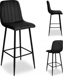  Krzesło barowe TORONTO aksamitne czarne VELVET