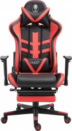 Fotel Ghost Chairs Fotel gamingowy z podnóżkiem GHOST-SIX czarno czerwony