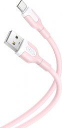 Kabel USB XO XO kabel NB212 USB - USB-C 1,0 m 2,1A różowy