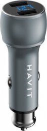 Ładowarka Havit HAVIT ładowarka samochodowa H214 podświetlnie 2xUSB szara