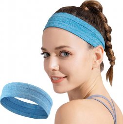  Elastyczna materiałowa opaska na głowę do biegania fitness niebieski