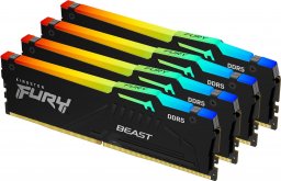 Pamięć Kingston Fury Beast RGB, DDR5, 128 GB, 5200MHz, CL40 (KF552C40BBAK4-128)